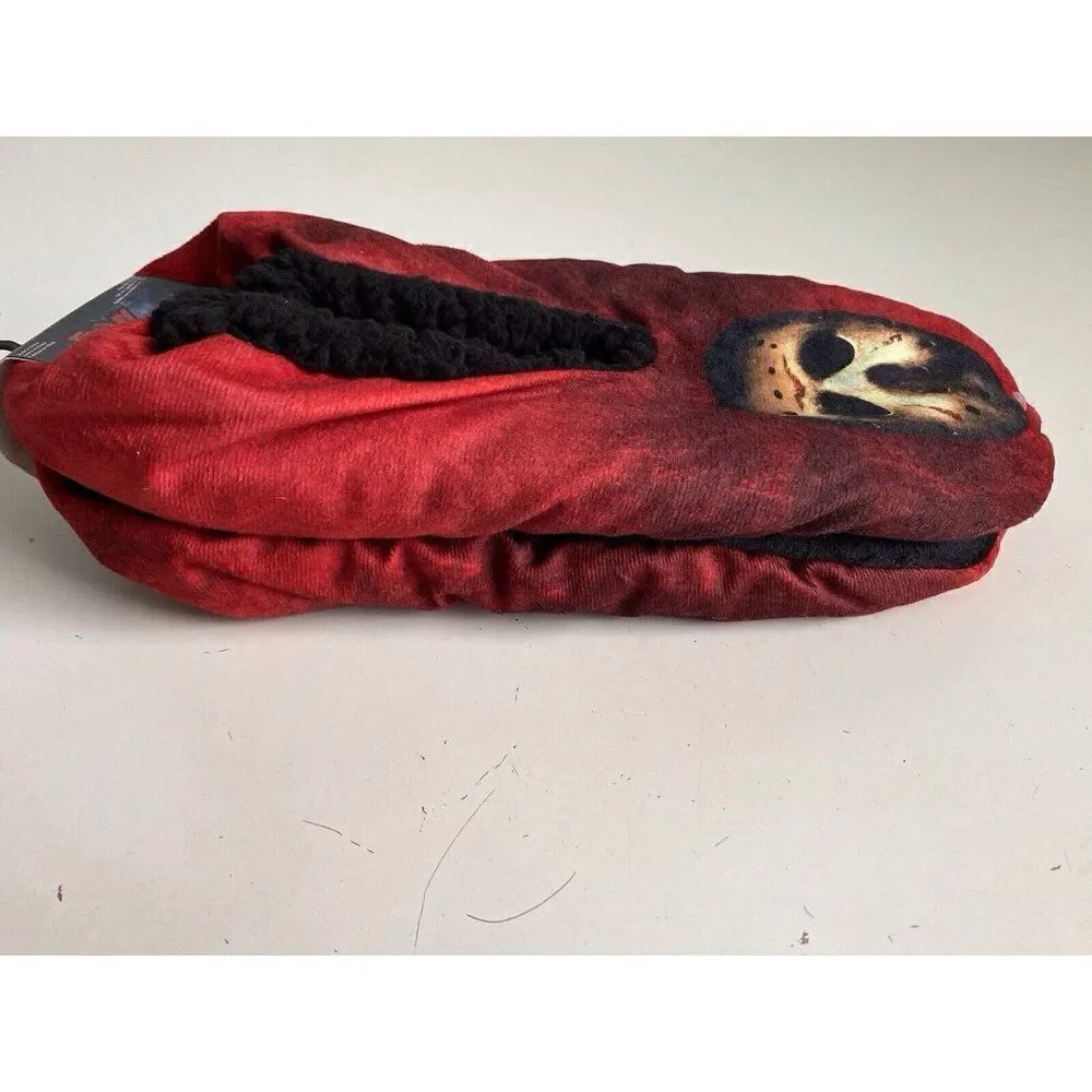 Friday The 13th Jason Voorhees Slippers Fuzzy Socks Cozy Size 6-12 Non‎ Slip NEW